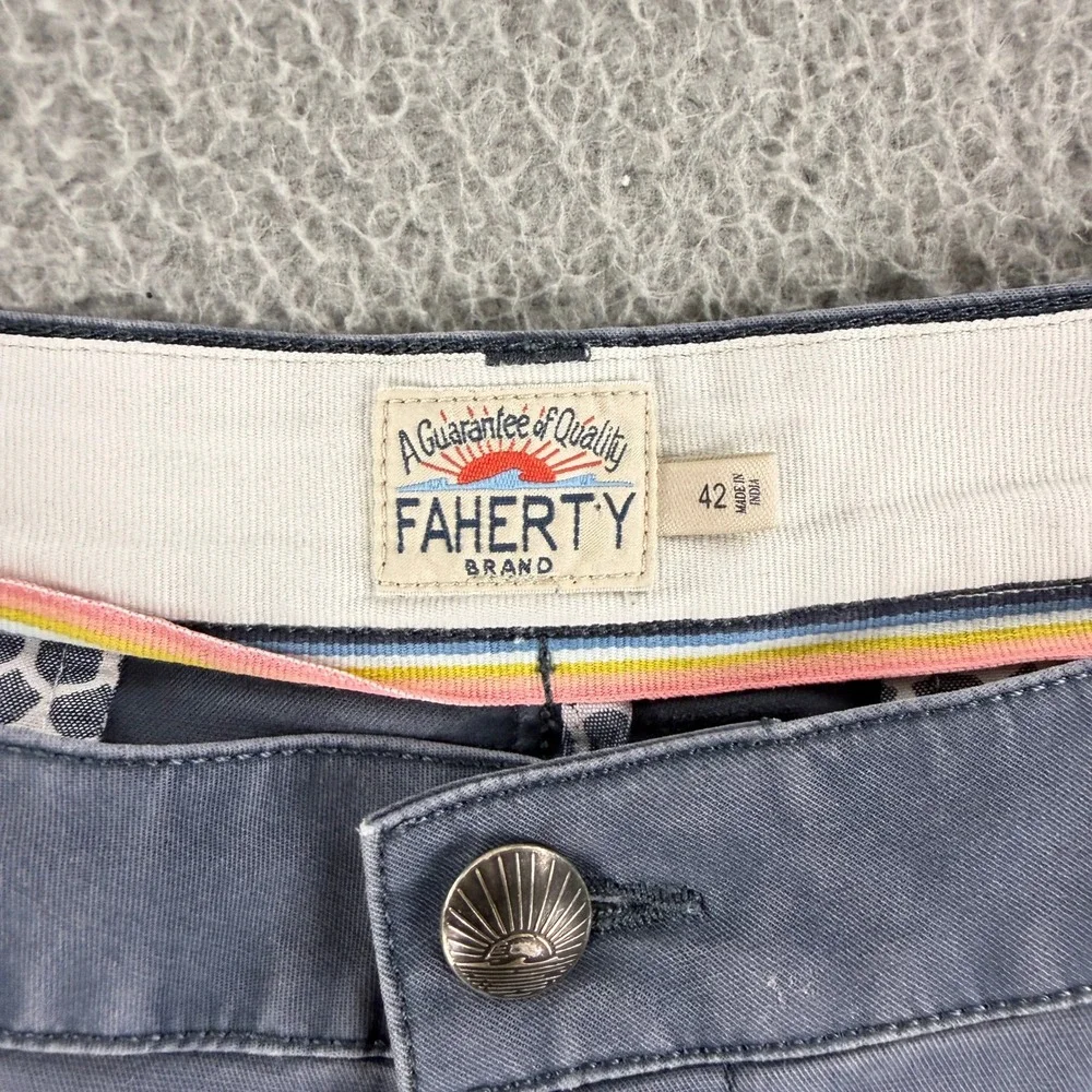 Faherty All Day Shorts Men's 42 Blue Organic Cotton Tencel Stretch MBS2106-VNY